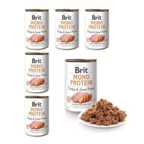 Brit Mono Protein indyk z batatem 400 g × 6