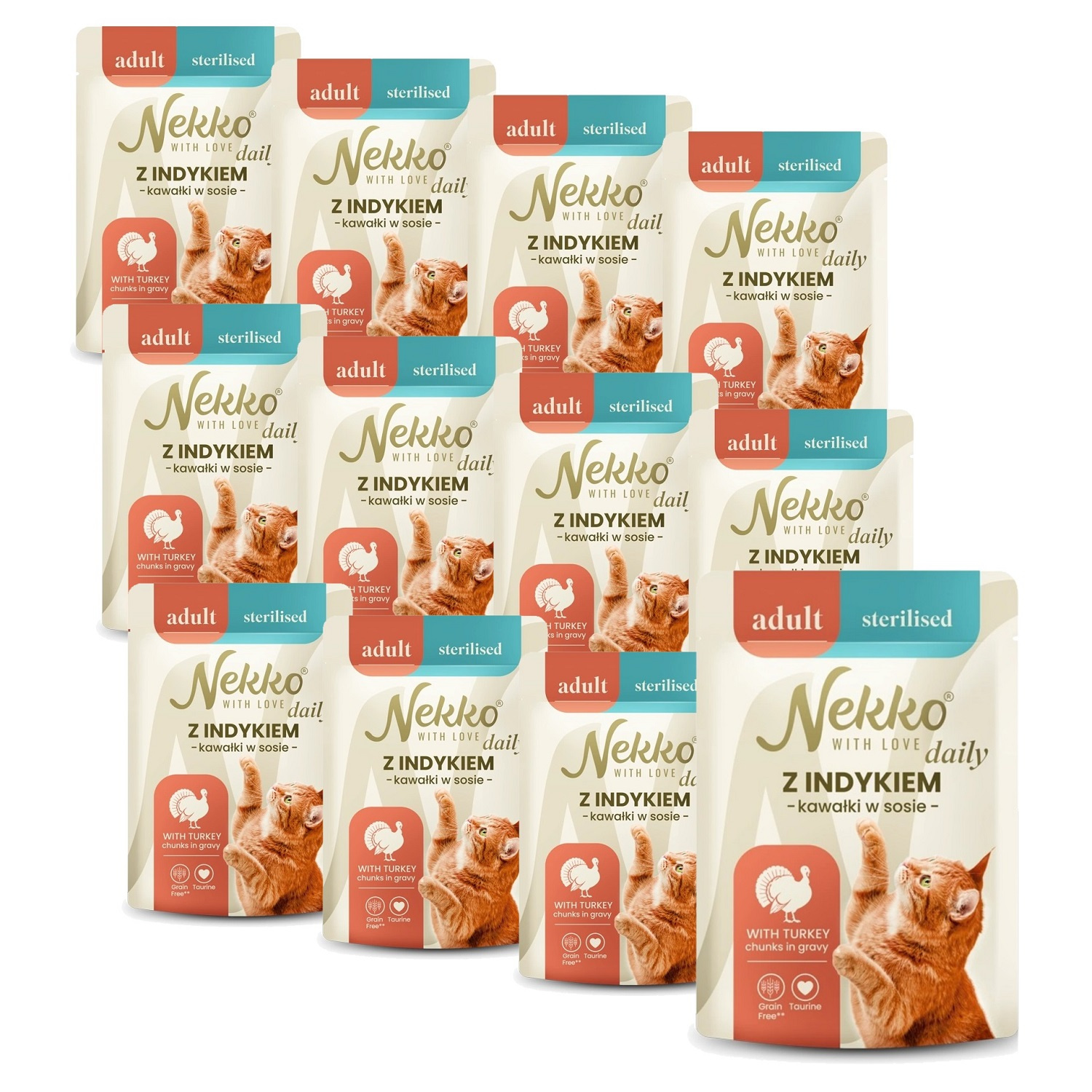 Nekko Daily Sterilised indyk w sosie adult 85 g × 12