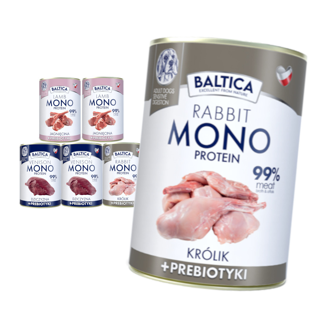 Baltica Nutraceutic Mono dziczyzna, jagnięcina, królik adult 400 g × 6