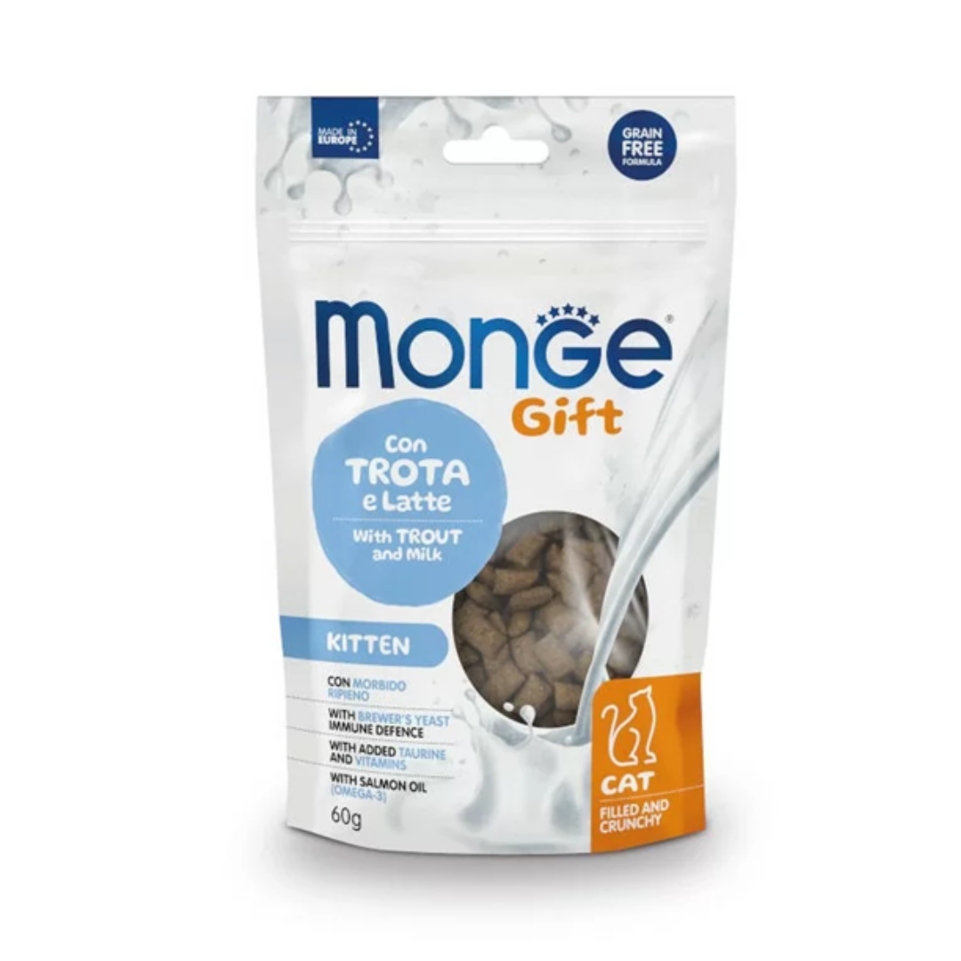 Monge Gift Dental pstrąg kawałki kitten 60 g