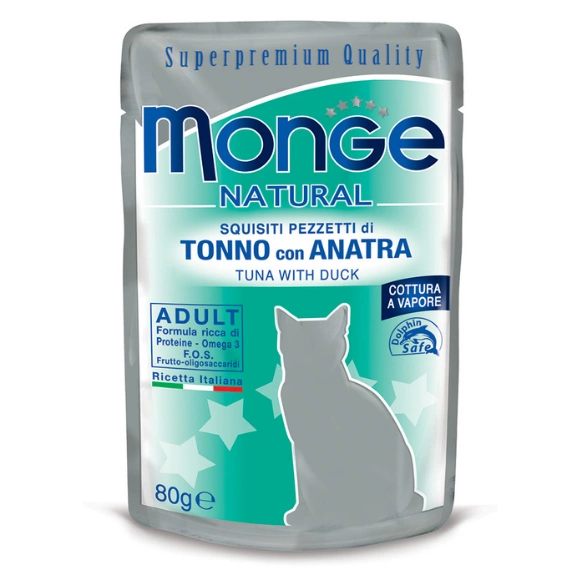 Monge Natural Indoor tuńczyk, kaczka w galaretce adult 80 g
