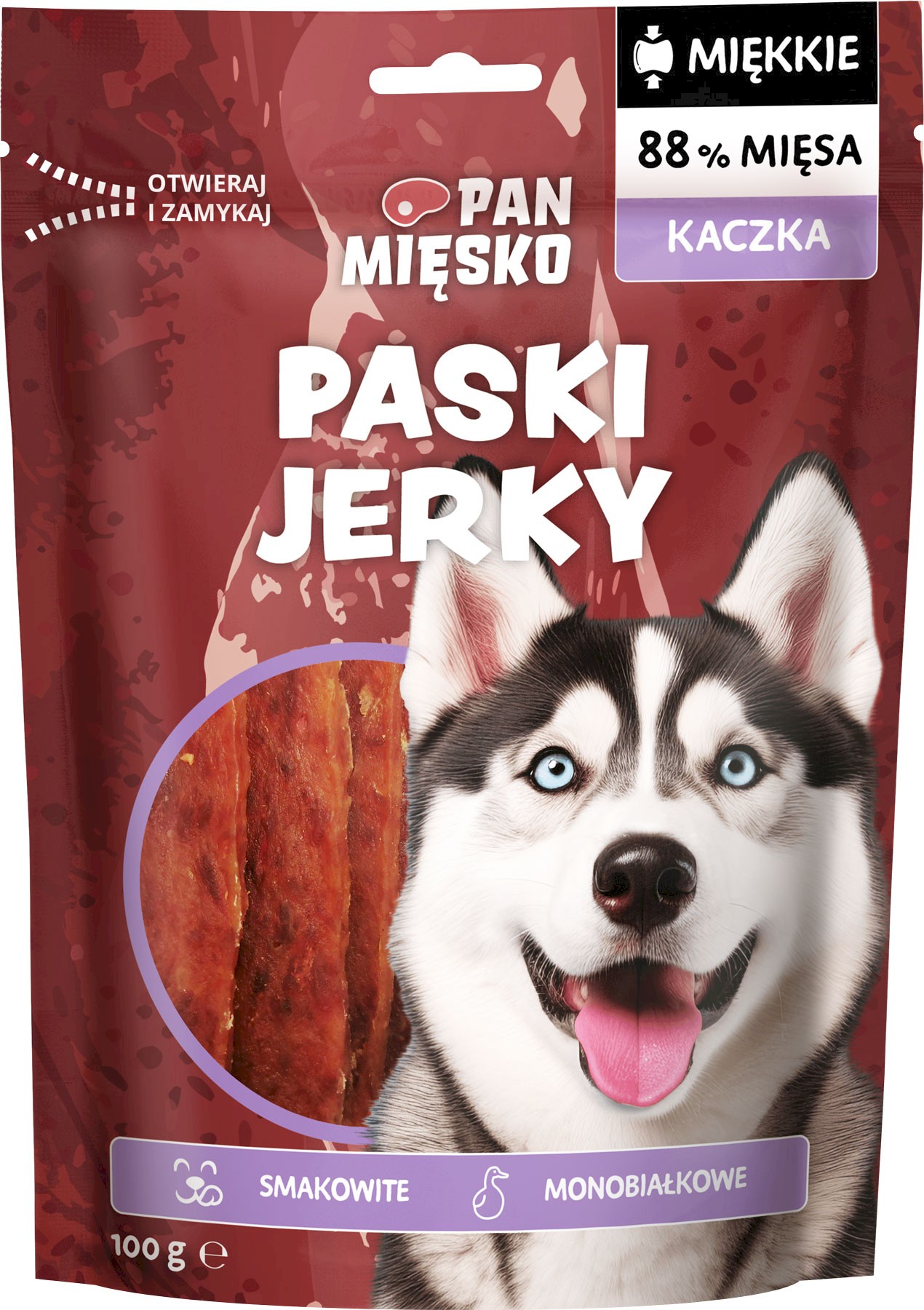 Pan Mięsko Paski Jerky kaczka 100 g