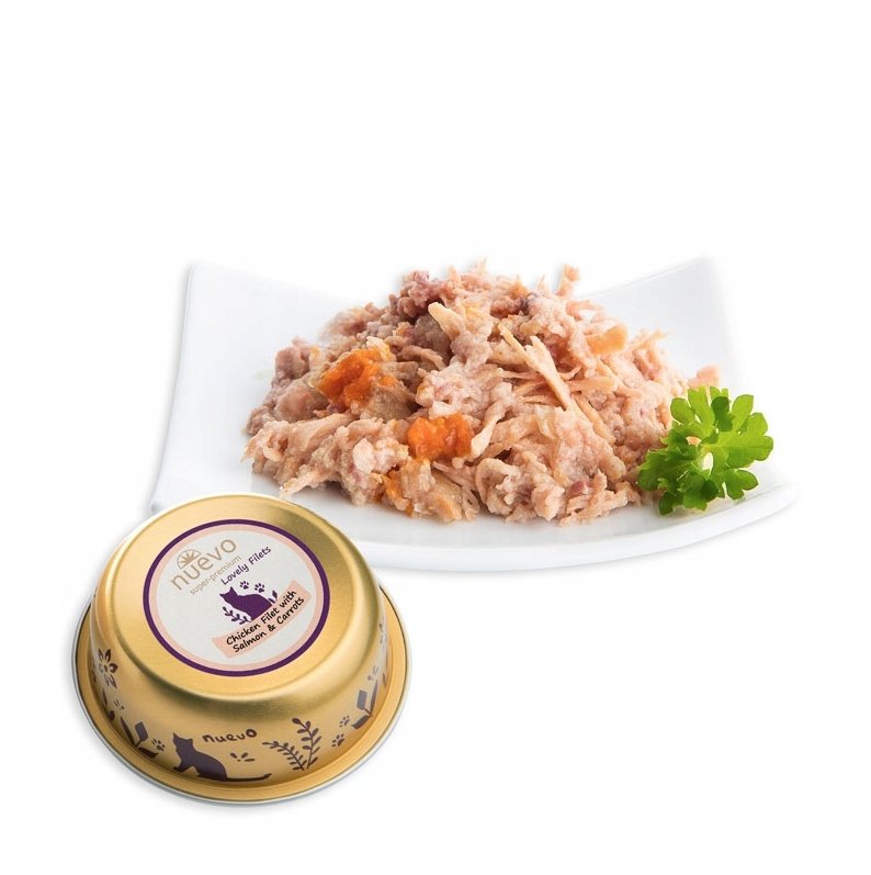 Nuevo Super Premium kurczak, łosoś kawałki adult 85 g × 6