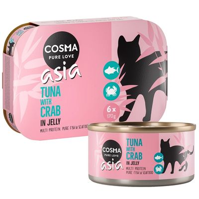 Cosma Asia Indoor tuńczyk z krabem w galaretce 170 g × 6