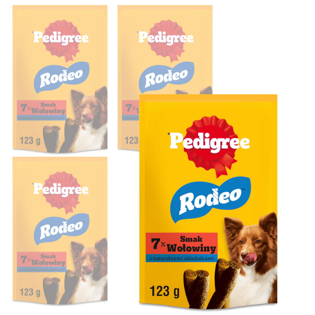 Pedigree Rodeo wołowina 123 g × 4