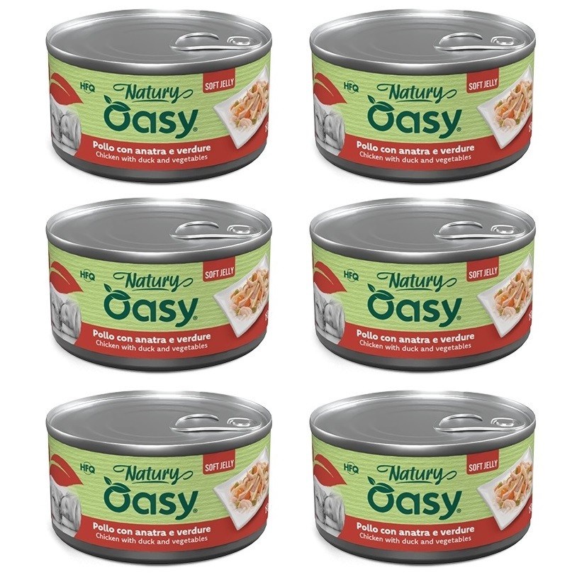 Oasy Natury Soft Jelly kaczka, kurczak 150 g × 6