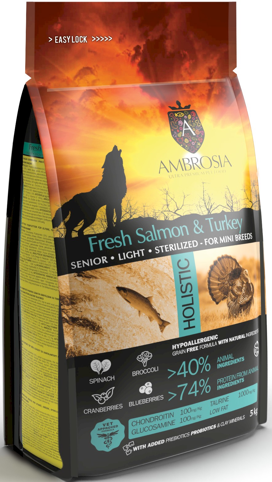 Ambrosia indyk, łosoś senior małe rasy 5 kg