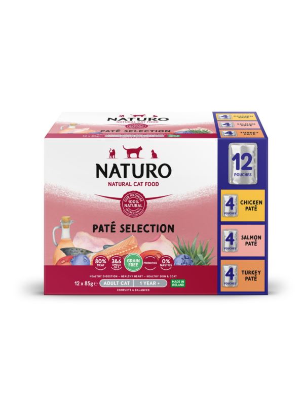 Naturo Grain Free Sterilised mix smaków pasztet adult 85 g × 12