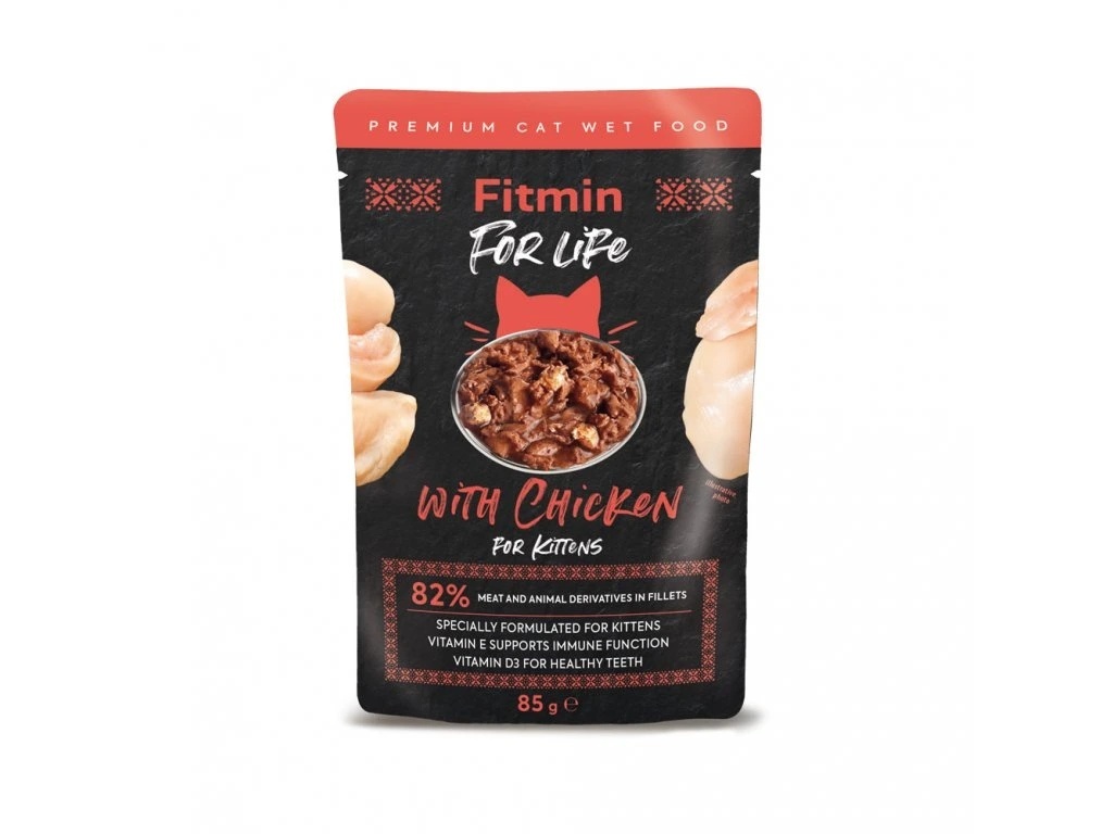 Fitmin For Life kurczak w sosie kitten 85 g