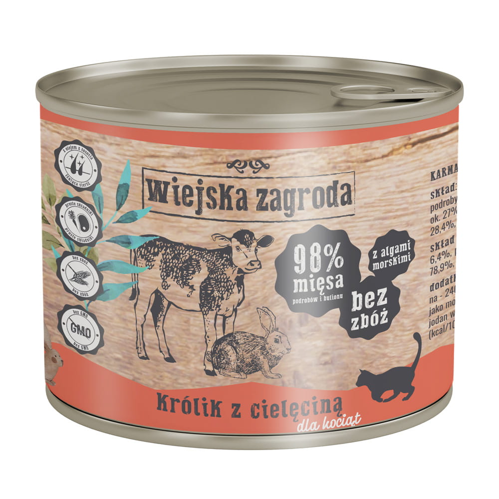 Wiejska Zagroda Zdrowy Start cielęcina, królik w bulionie kitten 200 g