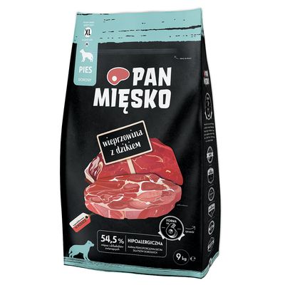 Pan Mięsko wieprzowina, dzik adult duże rasy 9 kg