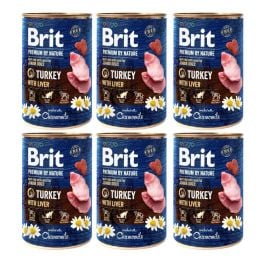 Brit Premium by Nature indyk, wątróbka junior 400 g × 6