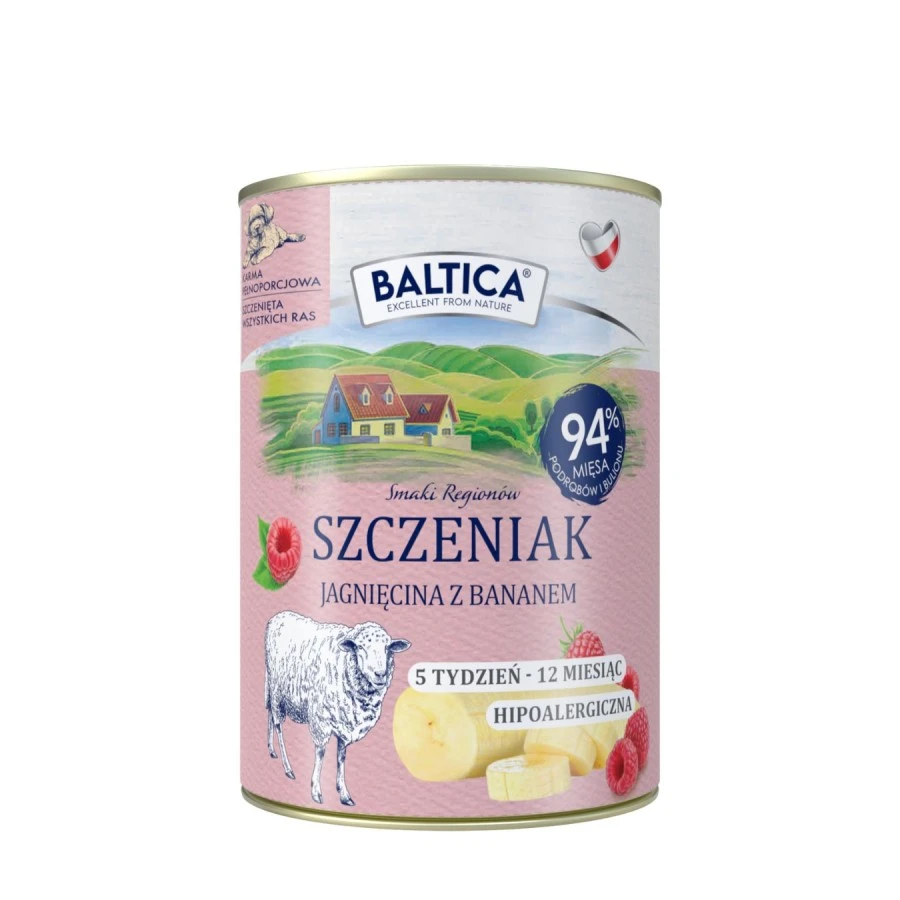Baltica Smaki Regionów jagnięcina z bananem puppy 400 g