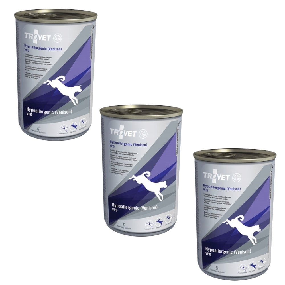 Trovet VPD Hypoallergenic dziczyzna 400 g × 3