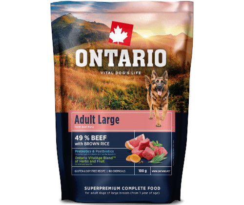 Ontario wołowina z ryżem adult duże rasy 100 g