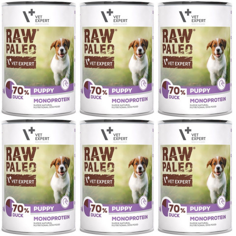 VetExpert Raw Paleo kaczka puppy 400 g × 6