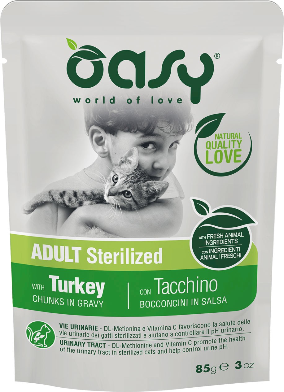 Oasy Lifestage Sterilised indyk w sosie adult 85 g