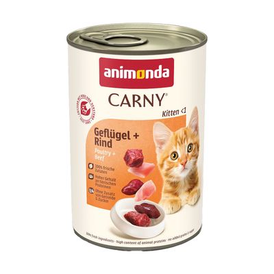 Animonda Carny drób, wołowina kitten 400 g × 24