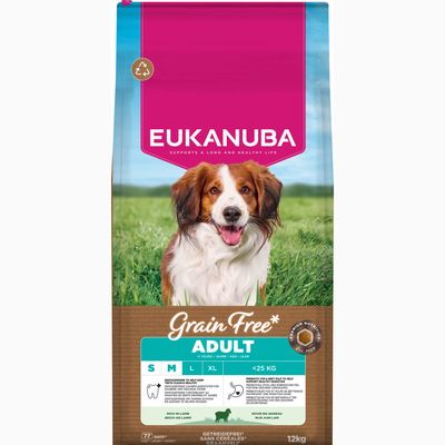 Eukanuba Grain Free jagnięcina adult małe i średnie rasy 12 kg