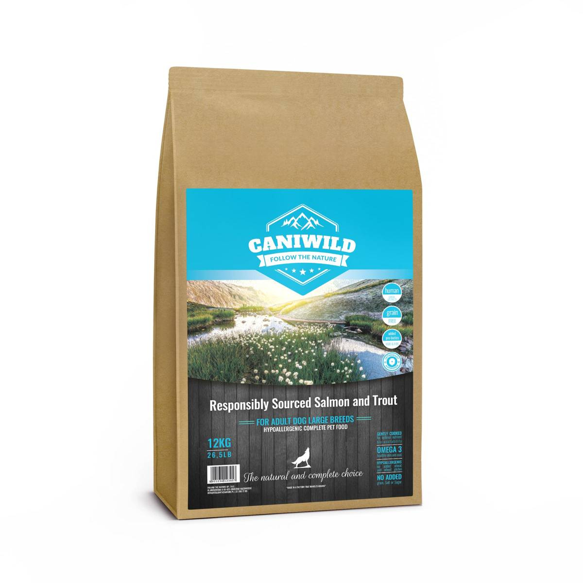 Caniwild Responsibly Sourced pstrąg, łosoś adult duże rasy 12 kg