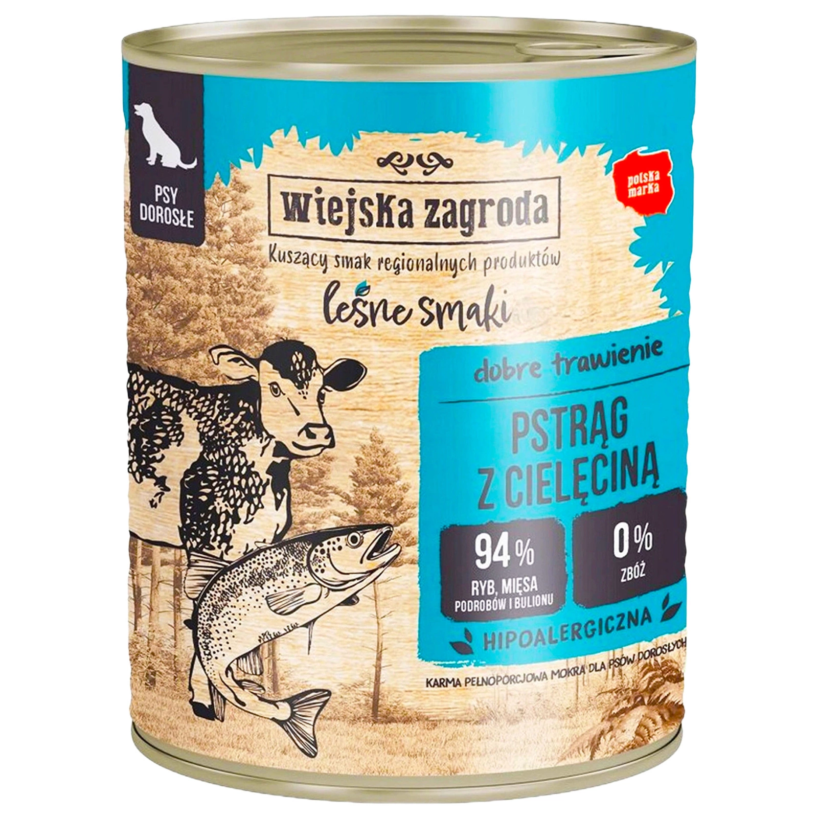 Wiejska Zagroda Leśne Smaki cielęcina, pstrąg adult 800 g