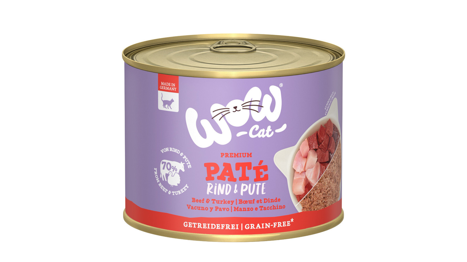 WOW Cat wołowina z indykiem pasztet adult 200 g