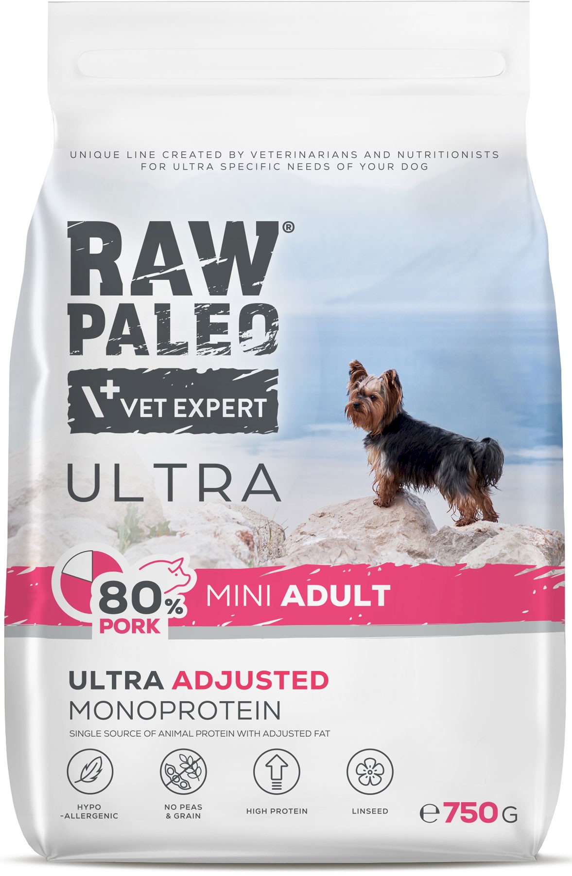 VetExpert Raw Paleo Ultra wieprzowina adult małe rasy 750 g