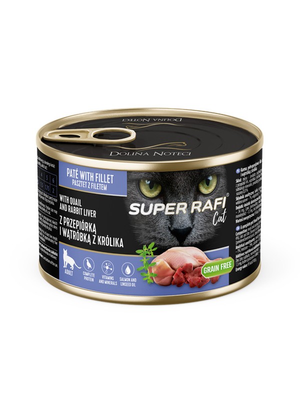Dolina Noteci Super Rafi królik, przepiórka, wątróbka pasztet adult 185 g