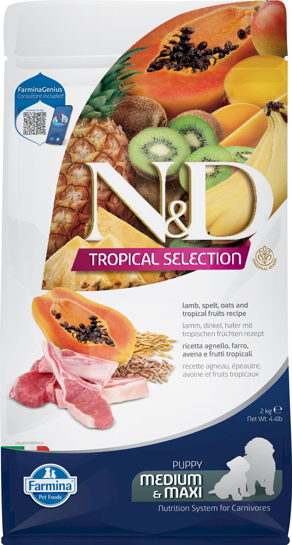 Farmina N&D Tropical Selection jagnięcina puppy średnie rasy, duże rasy 2 kg