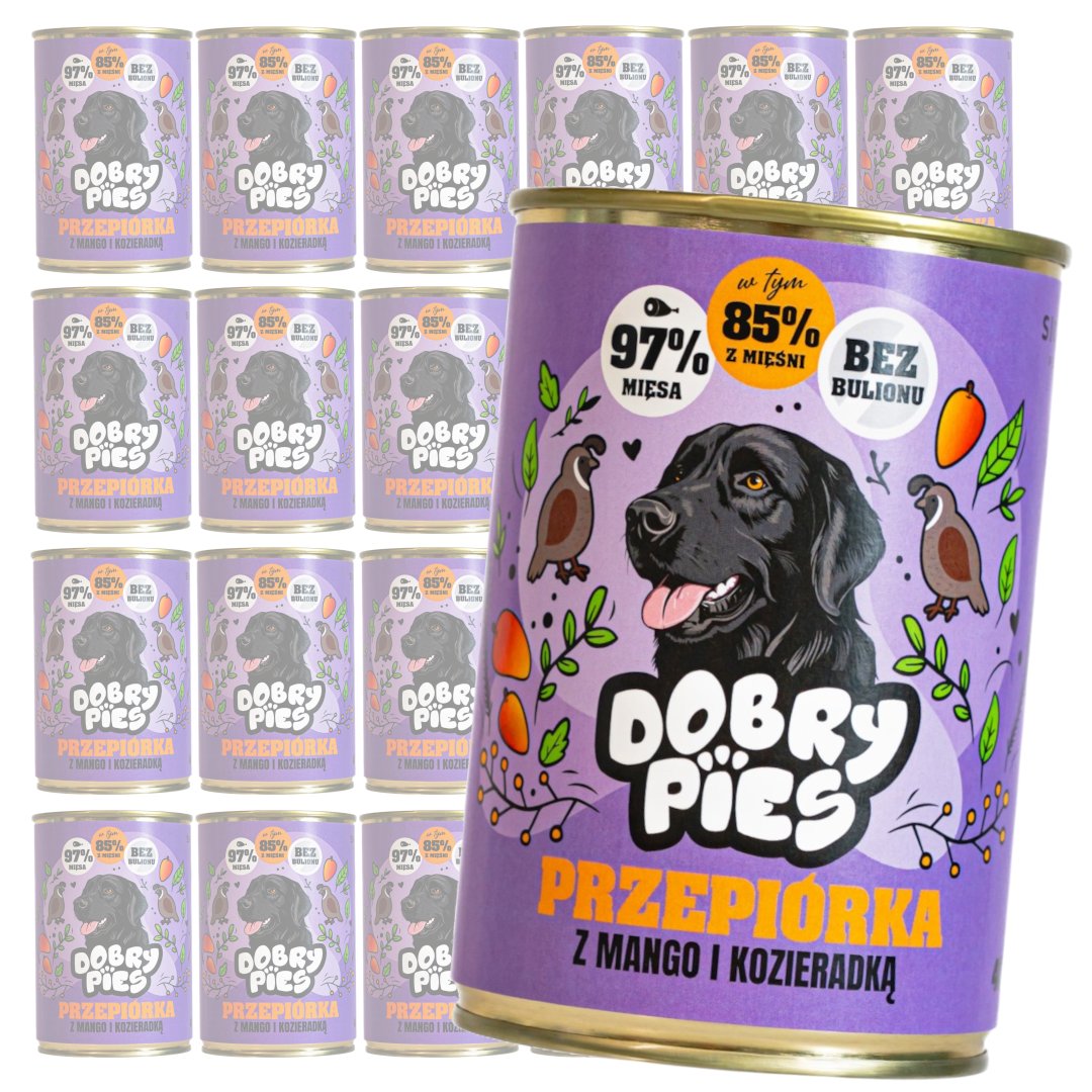 Dobry Pies przepiórka adult 400 g × 24
