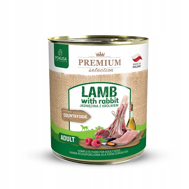 Pokusa Premium Selection jagnięcina, królik adult 800 g