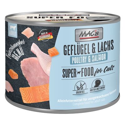 MAC's Feinschmecker drób, łosoś adult 200 g × 6
