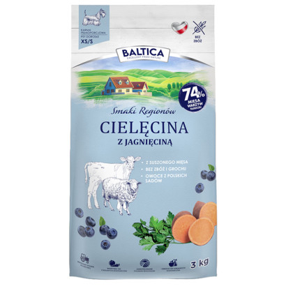 Baltica Smaki Regionów cielęcina, jagnięcina adult małe rasy 3 kg