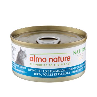 Almo Nature Hfc Natural kurczak, ser, tuńczyk w bulionie adult 70 g × 24