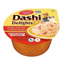 Inaba Dashi Delights kurczak, tuńczyk, łosoś w bulionie 70 g