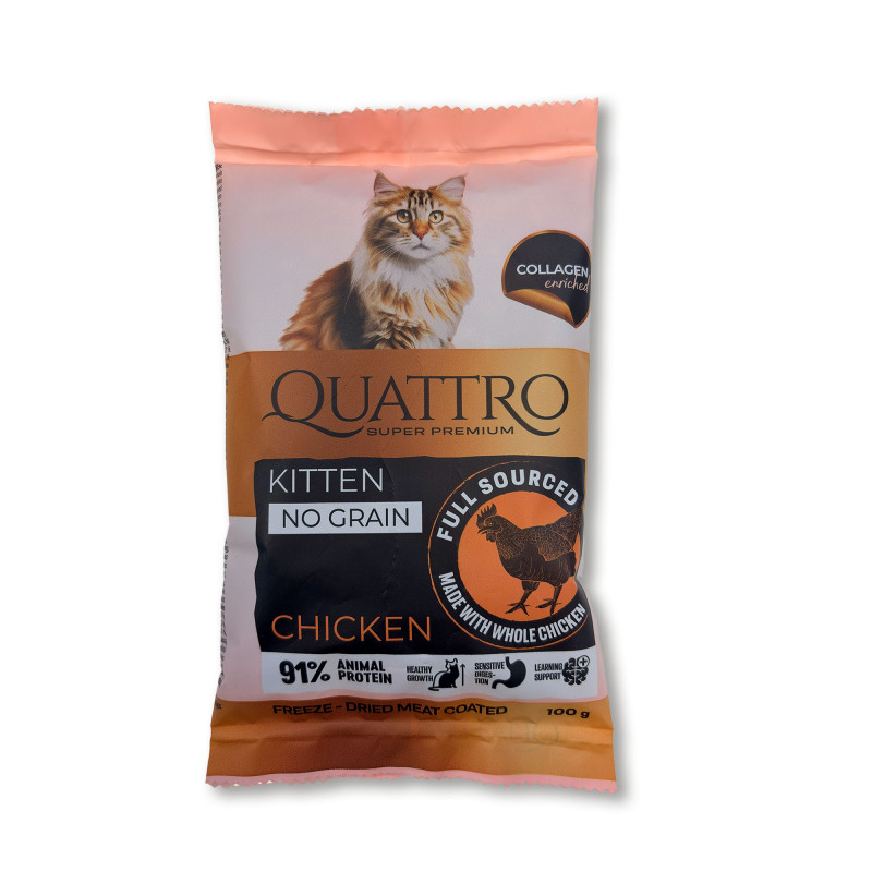 Quattro No Grain kurczak kitten 100 g