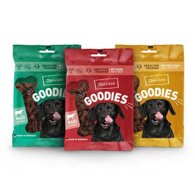 Chewies Goodies drób, wołowina, żwacze 200 g × 3