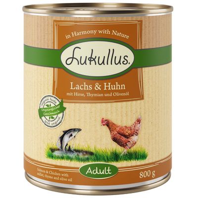 Lukullus Natural kurczak, łosoś 800 g × 12