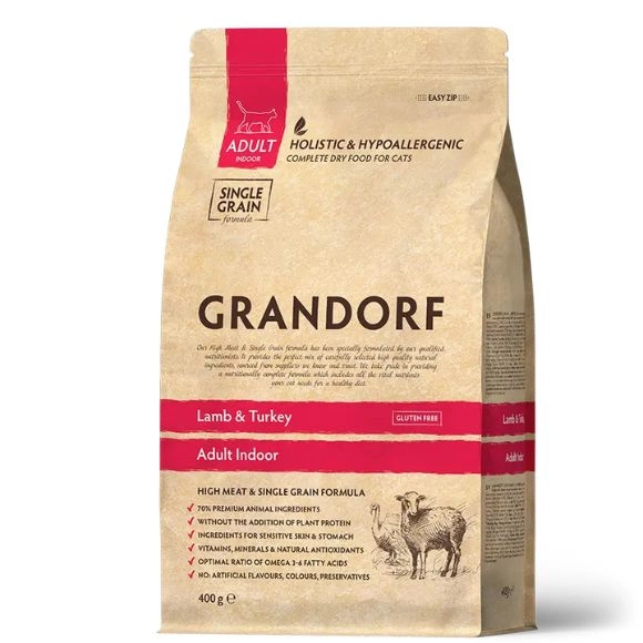 Grandorf Indoor indyk, jagnięcina adult 400 g