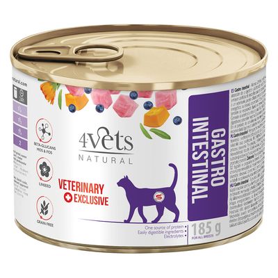 4Vets Natural Gastro Intestinal Digestive indyk 185 g × 6