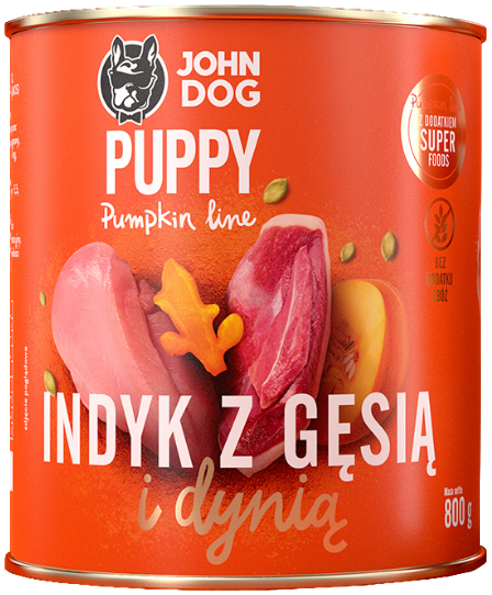John Dog Pumpkin Line gęś, indyk puppy 800 g