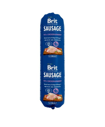Brit Sausage królik, kurczak adult 800 g