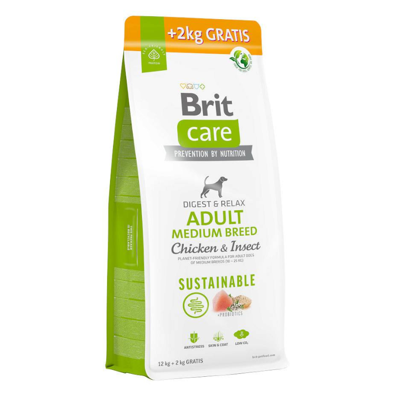 Brit Care kurczak, owady adult średnie rasy 14 kg