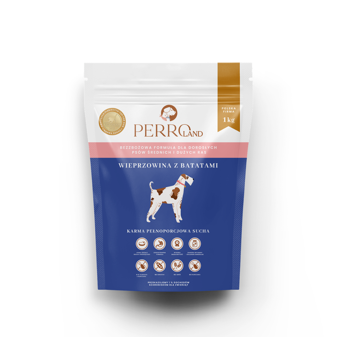 Perro wieprzowina z batatem adult średnie i duże rasy 1 kg