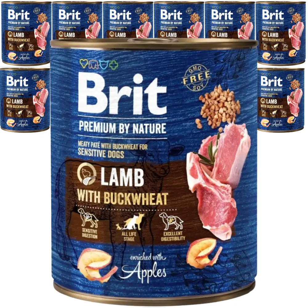Brit Premium By Nature jagnięcina z gryką adult 800 g × 12