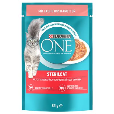 Purina ONE Sterilised łosoś z marchewką w sosie 85 g × 26