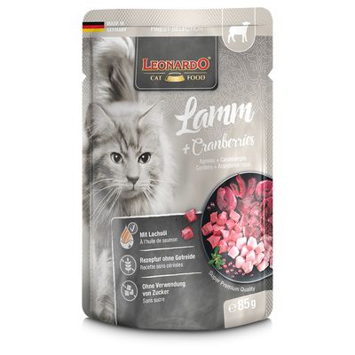 Leonardo Finest Selection Sensitive jagnięcina z żurawiną kawałki 85 g × 16