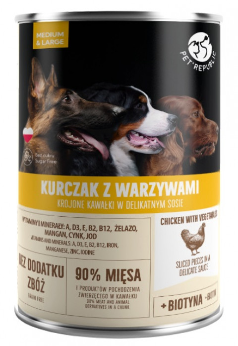 Pet Republic kurczak z warzywami adult 1,25 kg