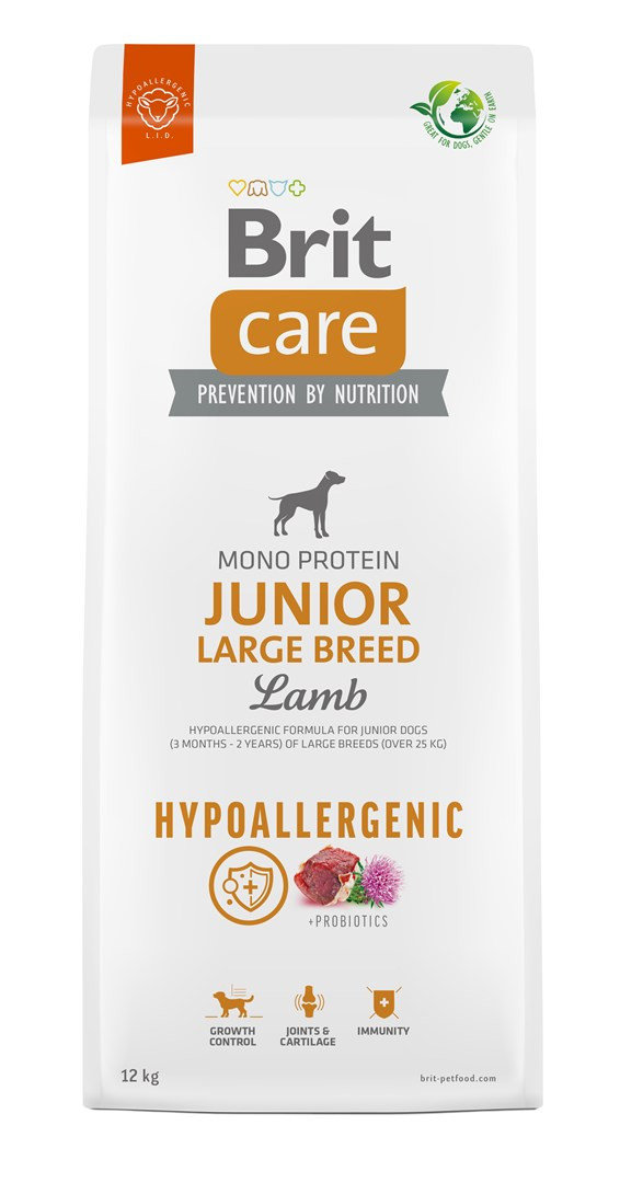 Brit Care Dog Hypoallergenic jagnięcina z ryżem junior duże rasy 12 kg