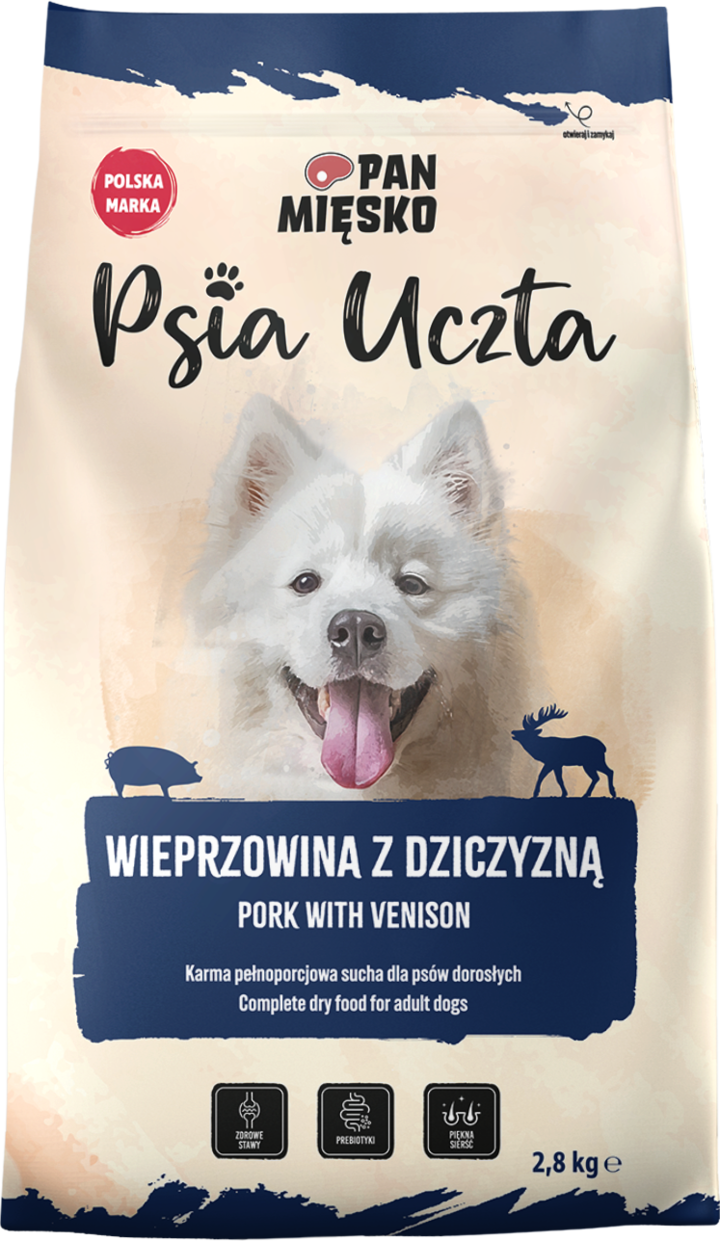 Pan Mięsko Psia Uczta dziczyzna, wieprzowina adult 2,8 kg